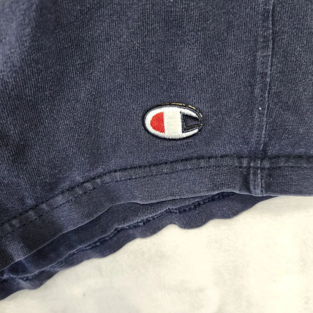 Vintage Champion‎ Navy Blue Jersey Athletic Shorts Mens Large Embroidered Logo